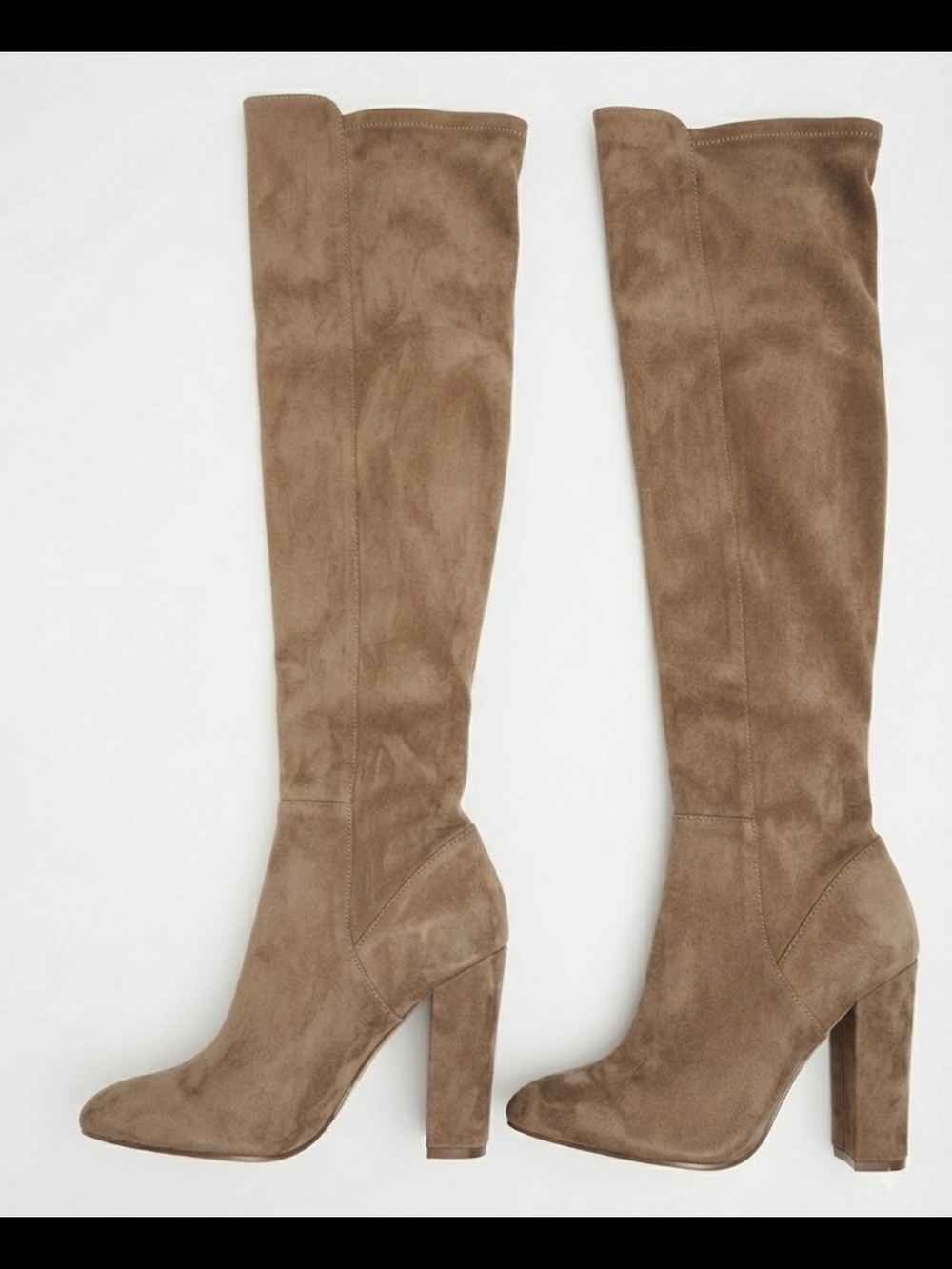 ALDO Taupe Suede Over-the-knee Block Heel Boots